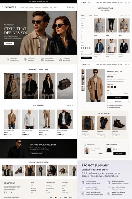 LuxeWear Fashion Store — portfolio project
