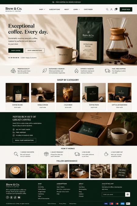 Brew & Co. Coffee Brand — portfolio project